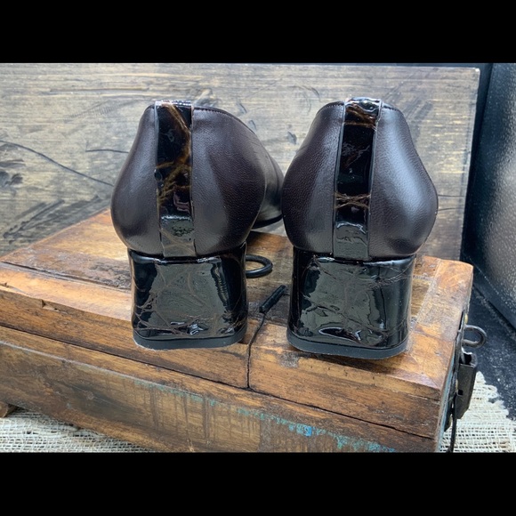 Stuart Weitzman Leather Block Heel Pumps-7-EUC - Picture 5 of 7